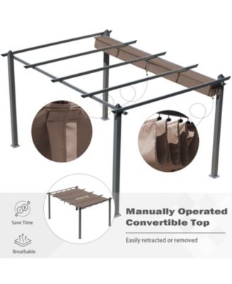 Universal Pergola Canopy Replacement Retractable Rectangle Shade Fabric, for 13 x 10ft Pergola