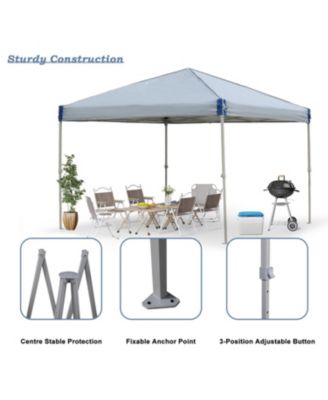 9.8'x9.8' Pop Up Canopy Tent with Roller Bag, Portable Instant Shade Canopy
