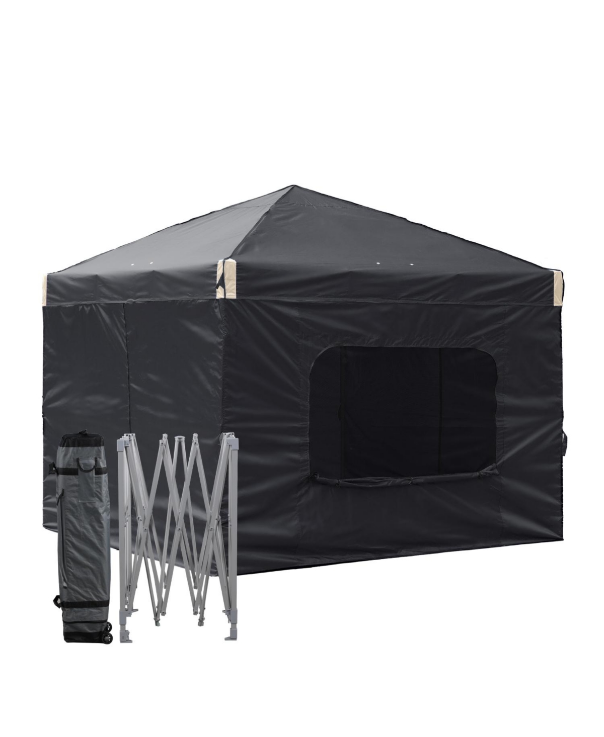 Pop Up Canopy Tent with Removable Mesh Window Sidewalls, Portable Instant Shade Canopy with Roller Bag - Brown