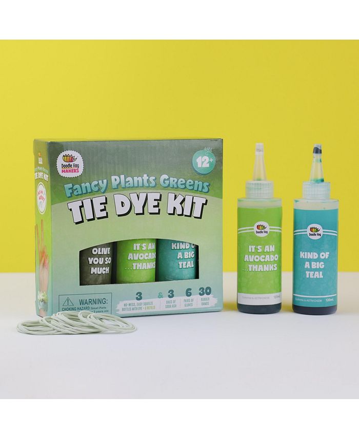 Doodle Hog Olive, Teal & Green Tie Dye Colors Tie Dye Kit Custom