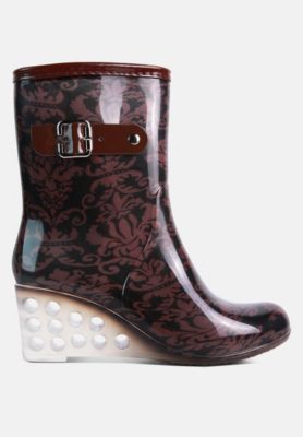 Womens Drench Clear Wedge Rainboots