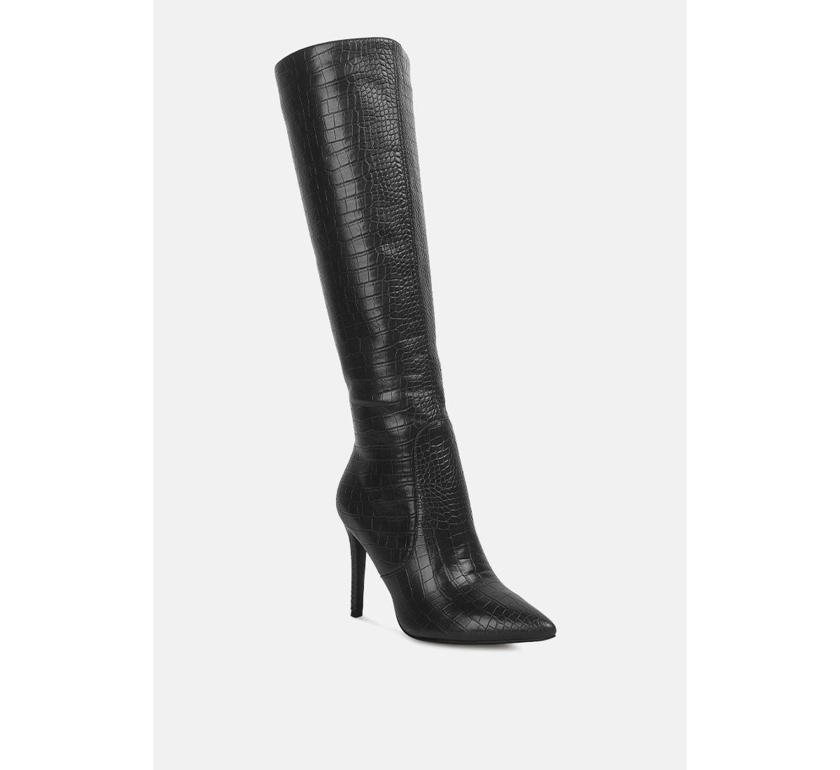 Indulgent High Heel Croc Calf Boots