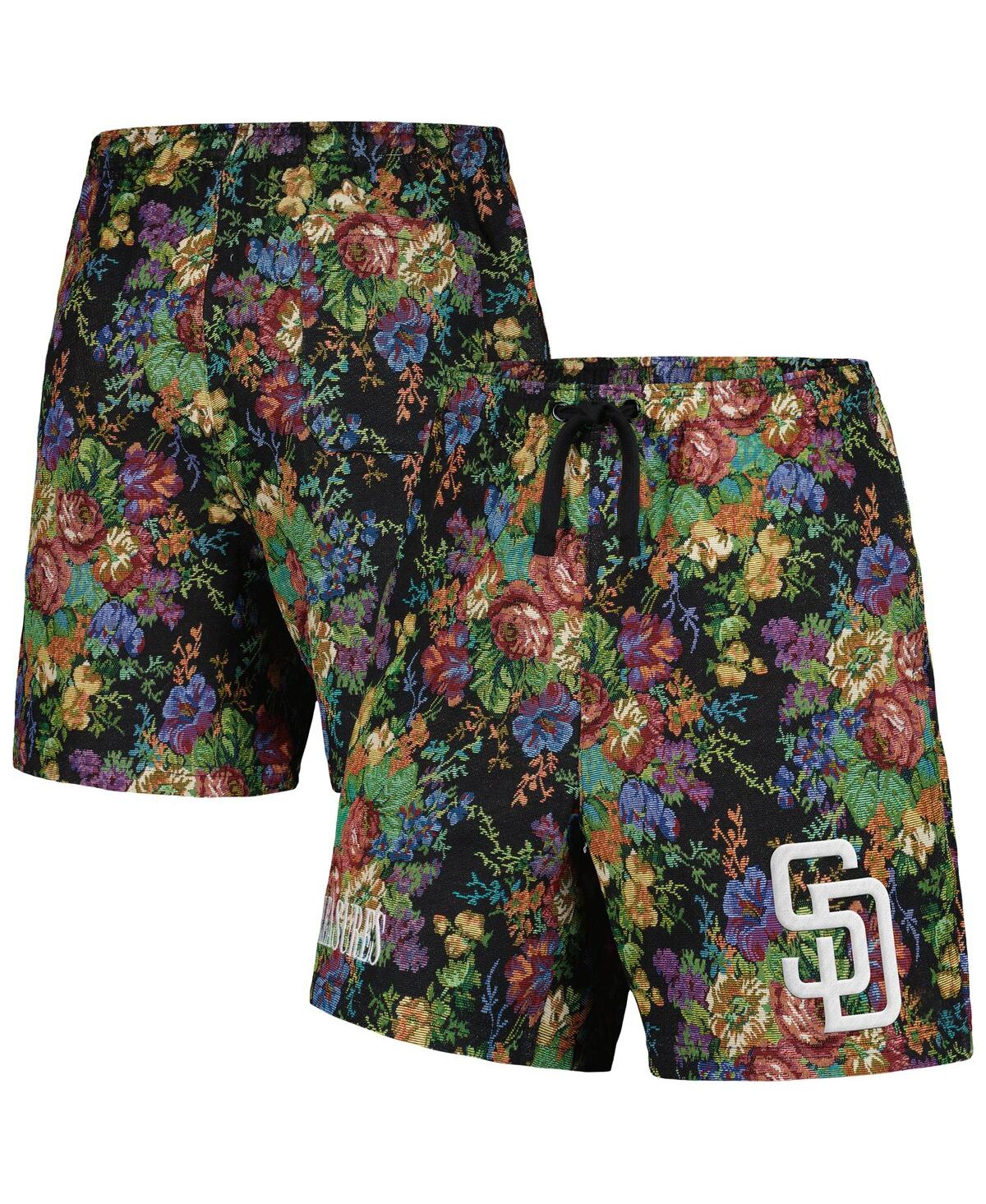 Men's Pleasures Black San Diego Padres Floral Shorts - Black