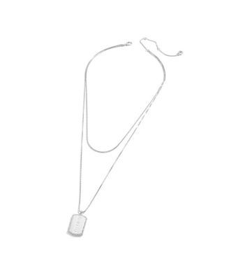 Women's x Baublebar Tennessee Titans Silver Dog Tag Necklace