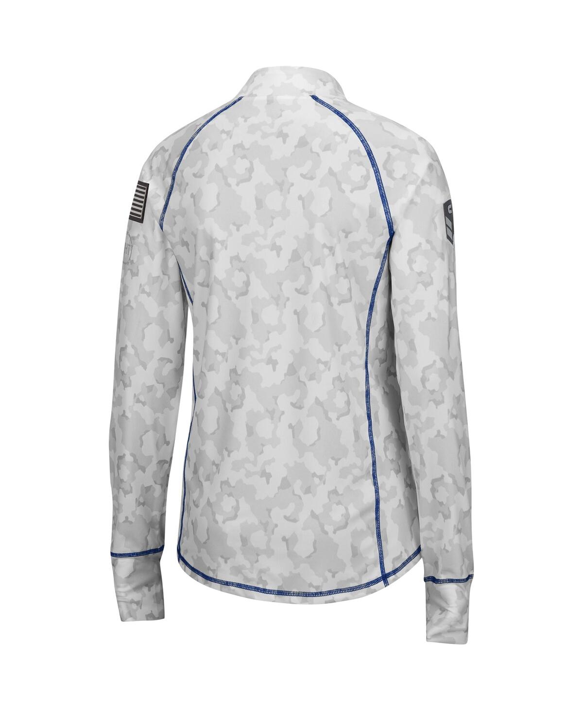 Colosseum Camo Kansas Jayhawks Oht Military Appreciation Officer Arctic Lightweight Quarter-zip Top In Camo