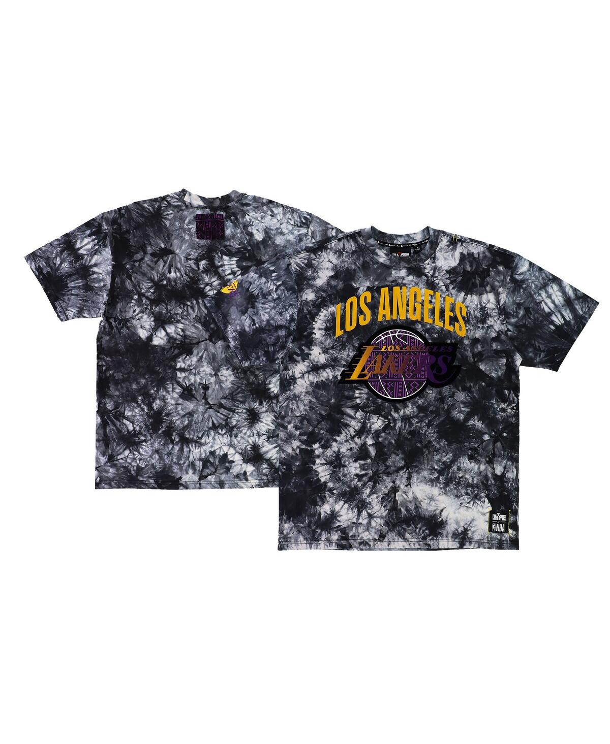 Two Hype Men's And Women's Nba X  Black Los Angeles Lakers Culture & Hoops Tie-dye T-shirt