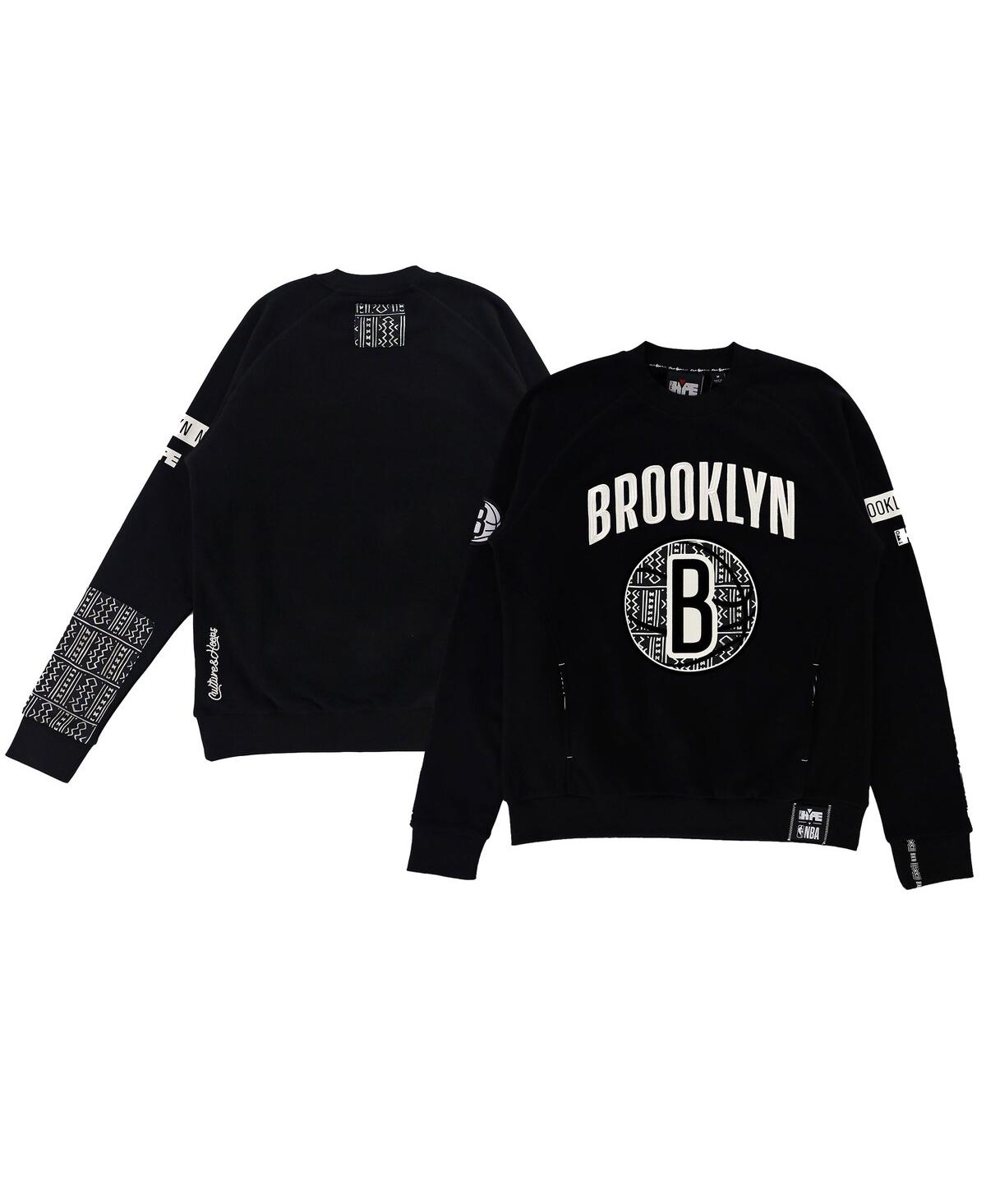Shop Two Hype Men's And Women's Nba X  Black Brooklyn Nets Culture & Hoops Heavyweight Pullover Sweatshirt