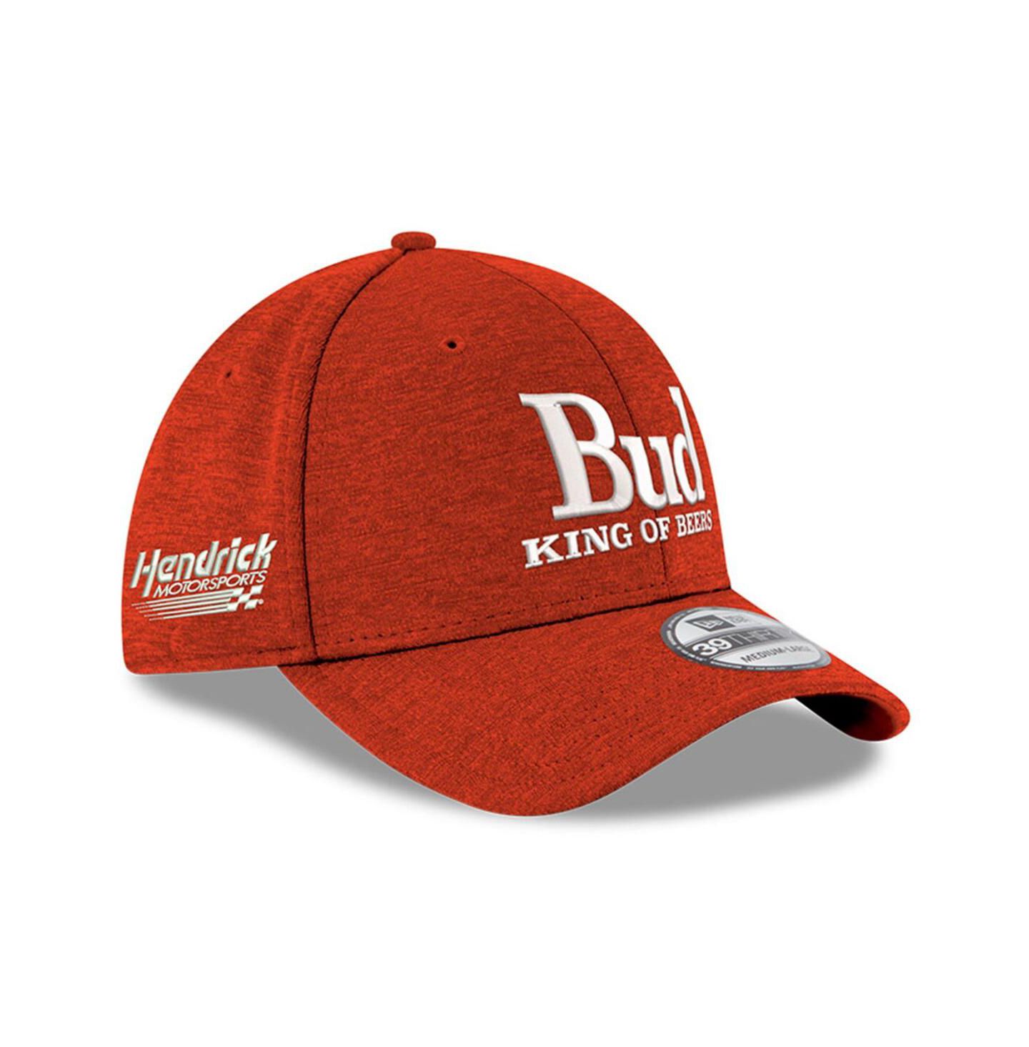 Мужская кепка New Era Scarlet Hendrick Motorsports Budweiser 39THIRTY Flex Hat — фото 1