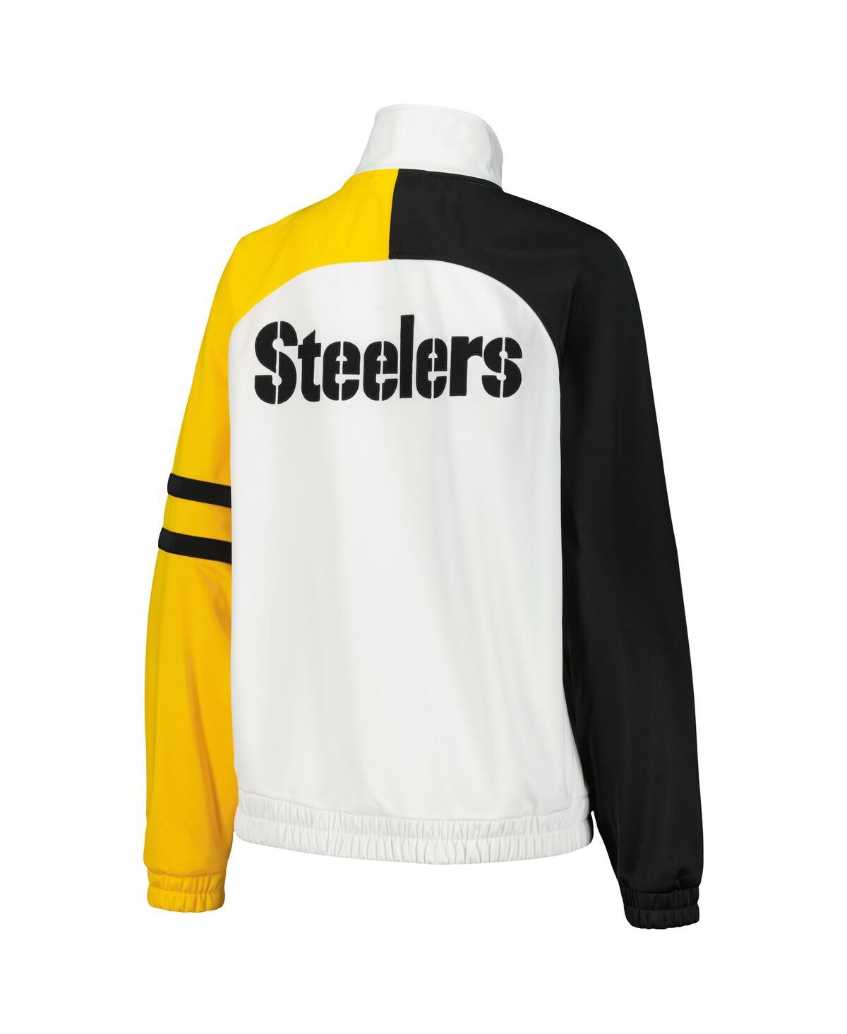 Starter White Pittsburgh Steelers Curve Ball Raglan Full-zip Track Jacket In White