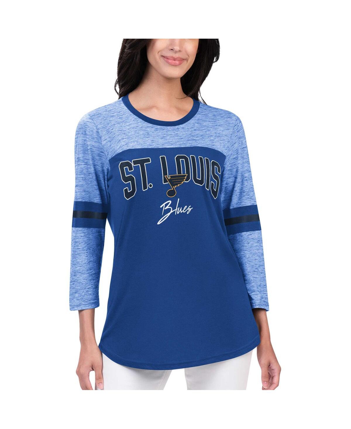 Shop G-iii 4her By Carl Banks Women's  Blue St. Louis Blues Play The Game 3/4-sleeve T-shirt