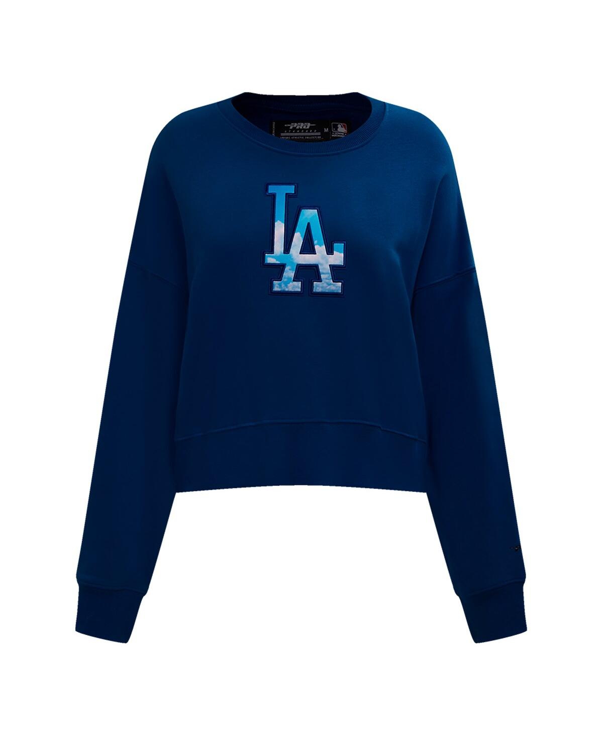 Shop Pro Standard Women's  Royal Los Angeles Dodgers Painted Sky Pullover Sweatshirt