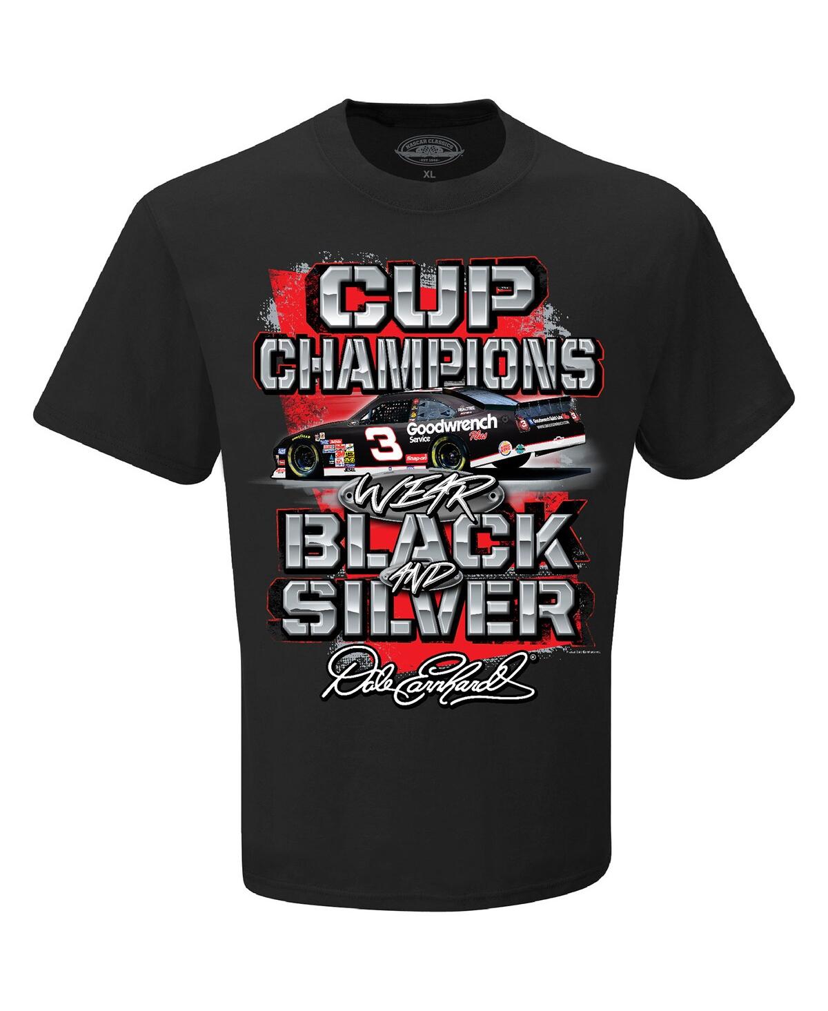 Shop Checkered Flag Sports Men's  Black Dale Earnhardt Champions Wear T-shirt