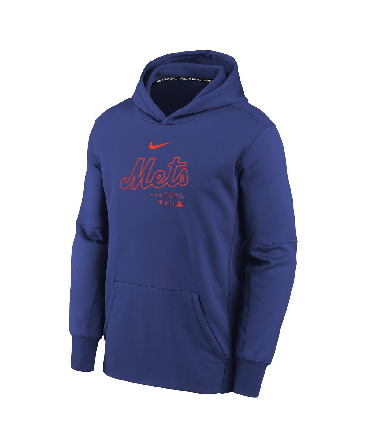 Shop Nike Big Boys  Royal New York Mets Authentic Collection Performance Pullover Hoodie