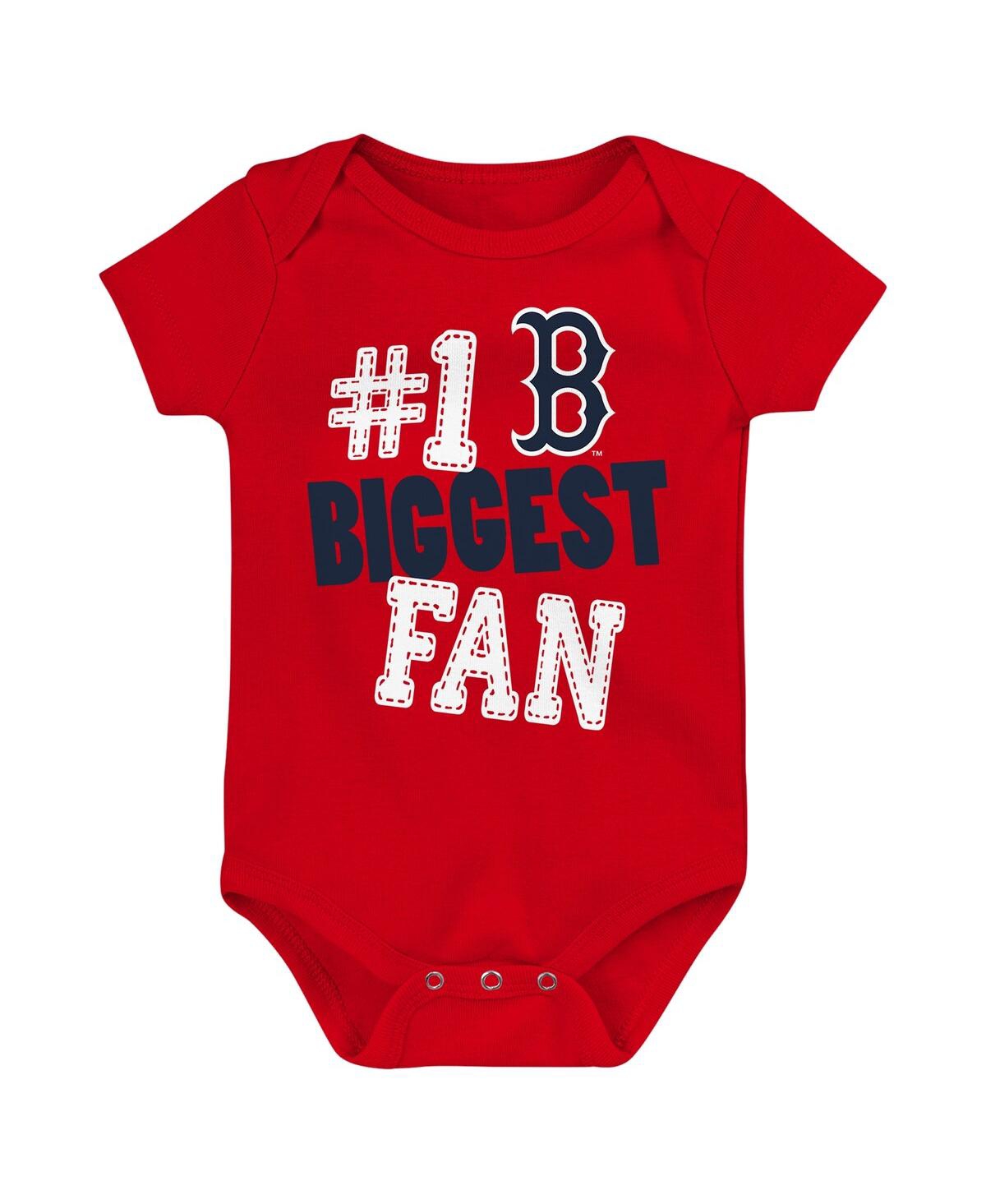 OUTERSTUFF BABY BOYS AND GIRLS OUTERSTUFF BOSTON RED SOX FAN PENNANT 3-PACK BODYSUIT SET 