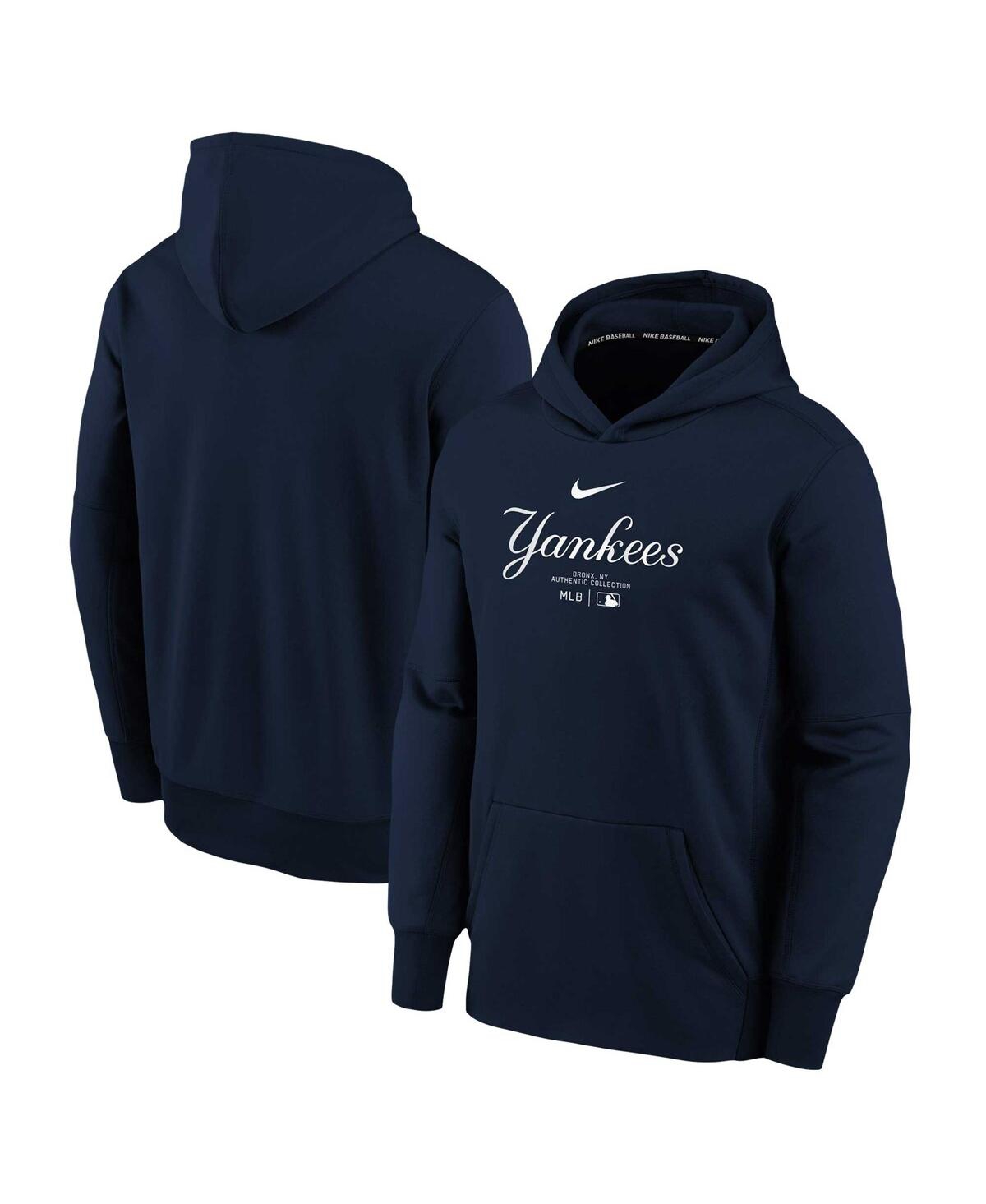 Shop Nike Big Boys  Navy New York Yankees Authentic Collection Performance Pullover Hoodie