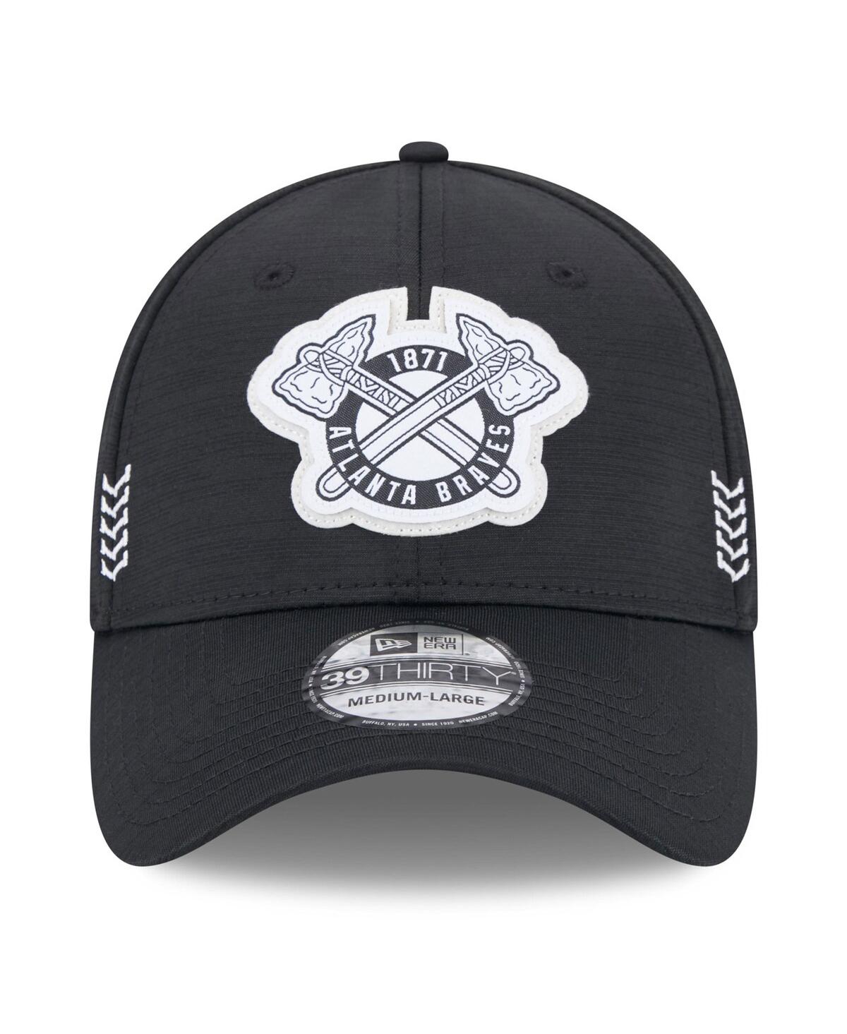 Men's New EraAtlanta Braves 2024 Clubhouse 39THIRTY Flex Fit Hat - Black