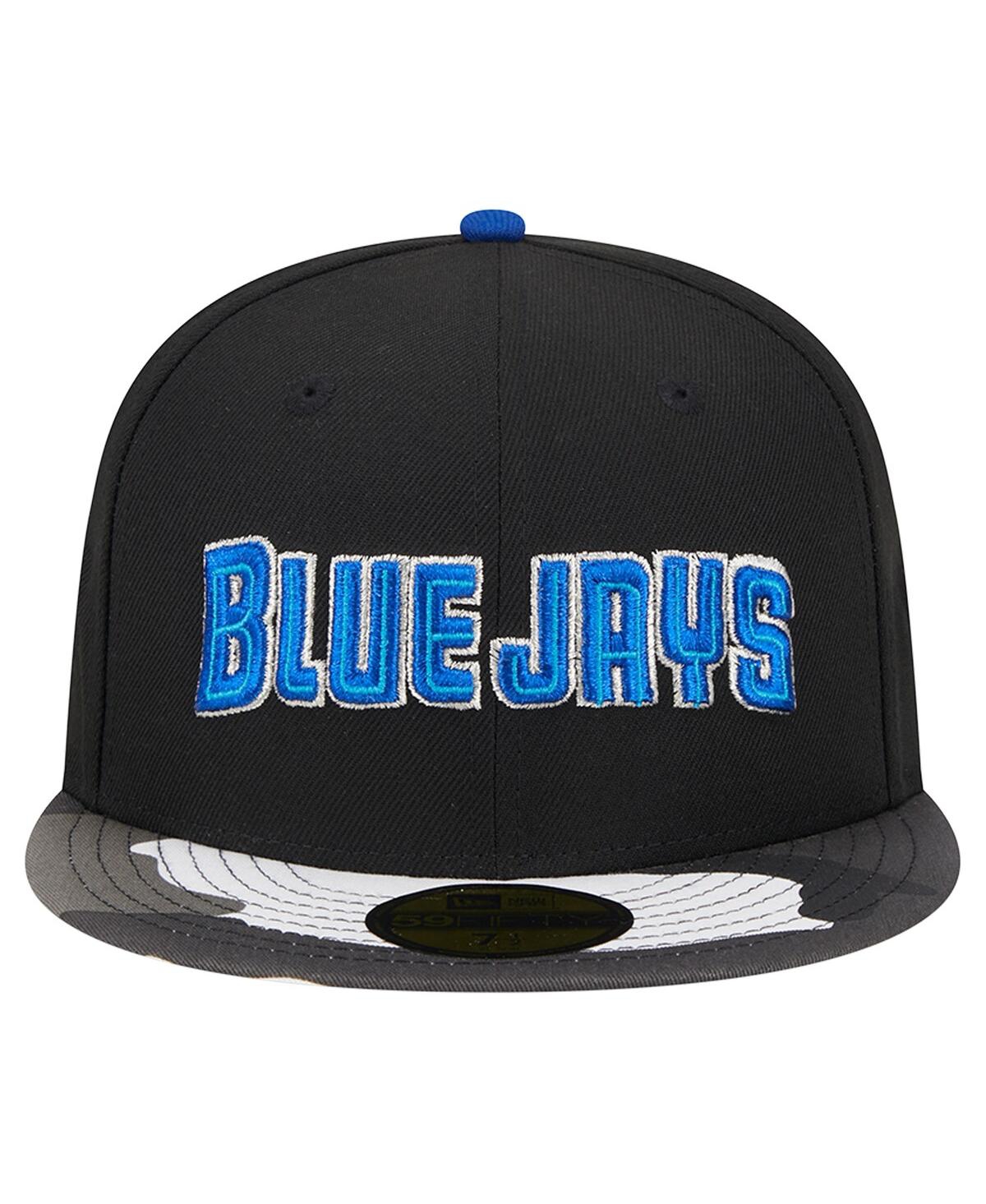Shop New Era Men's  Black Toronto Blue Jays Metallic Camo 59fifty Fitted Hat