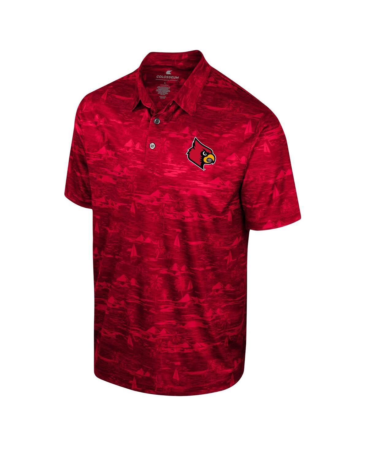 Shop Colosseum Men's  Red Louisville Cardinals Daly Print Polo Shirt
