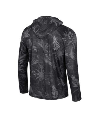 Men's Black Iowa Hawkeyes Palms Printed Lightweight Quarter-Zip Hooded Top