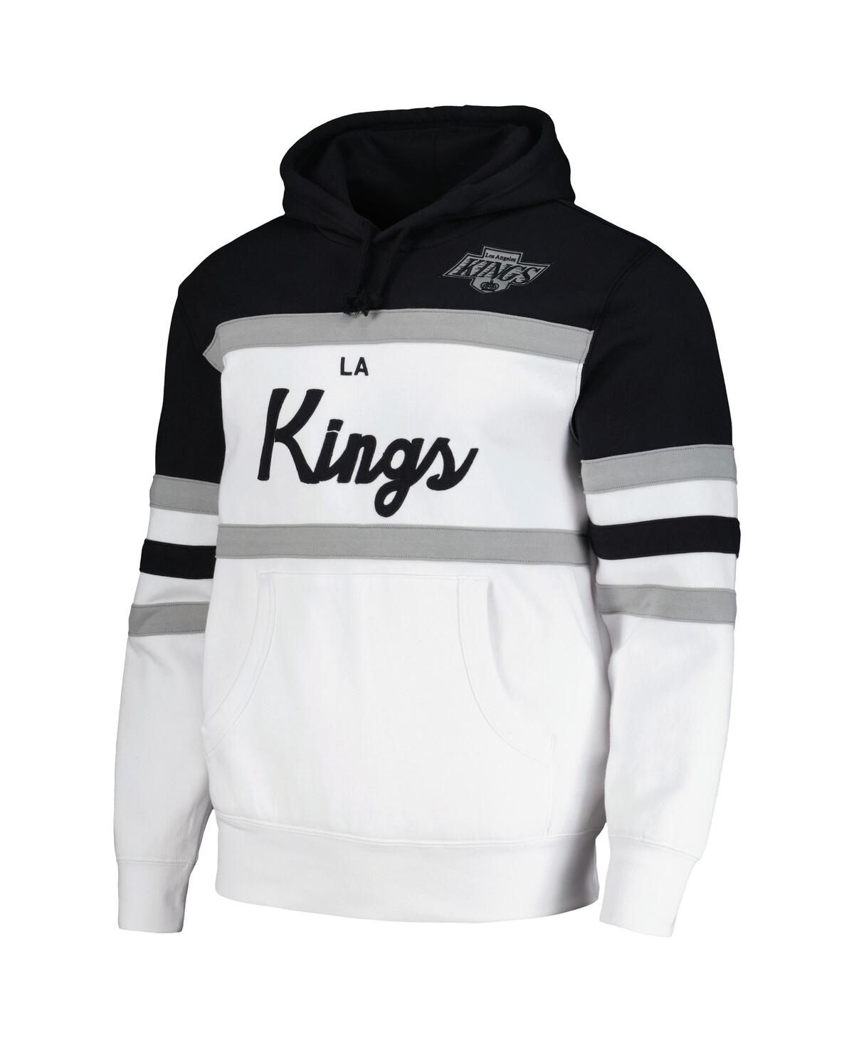 Mitchell & Ness Men's  White, Black Los Angeles Kings Head Coach Pullover Hoodie In White,black