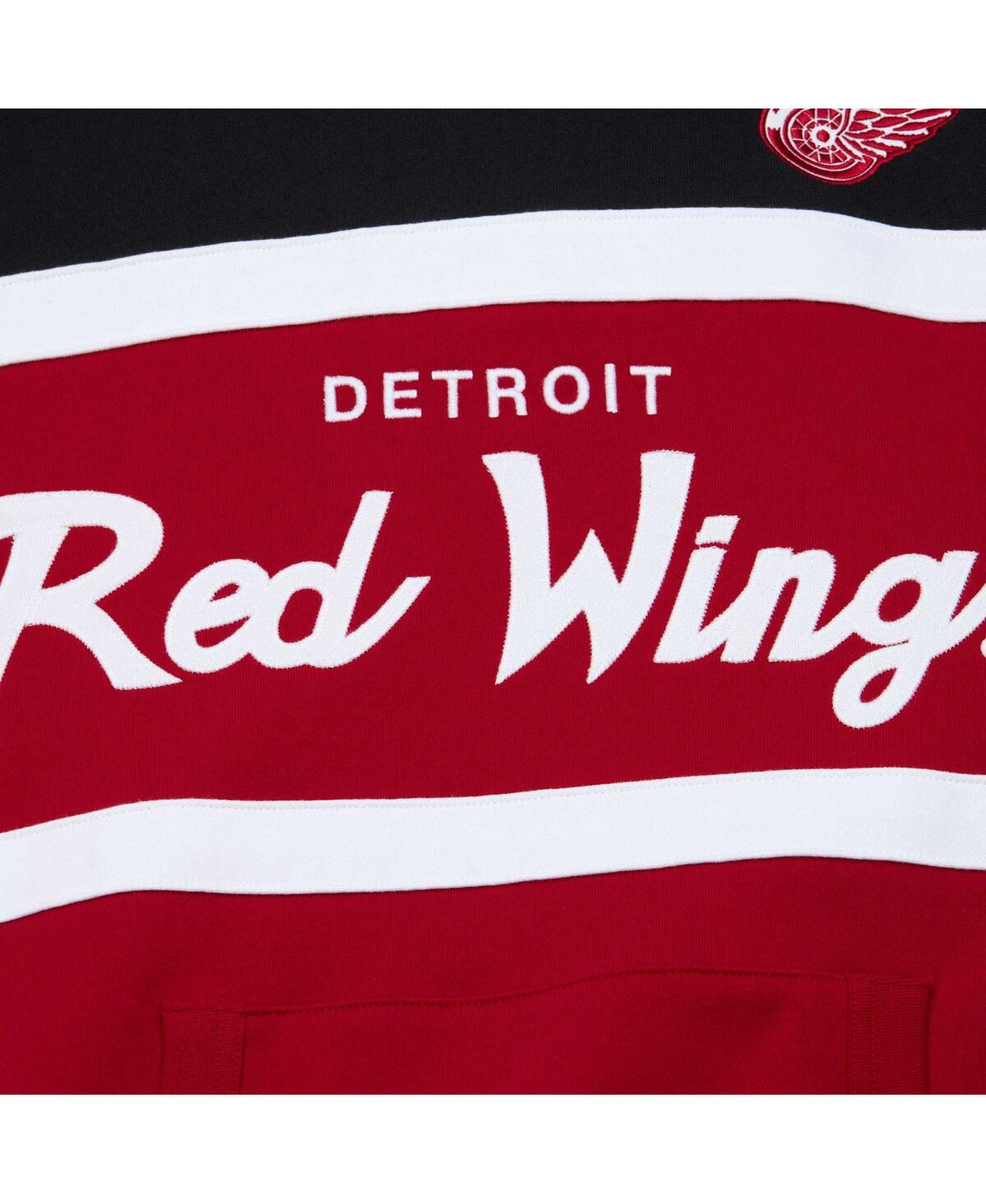 Mitchell & Ness Men's  Red, Black Detroit Red Wings Head Coach Pullover Hoodie In Red,black