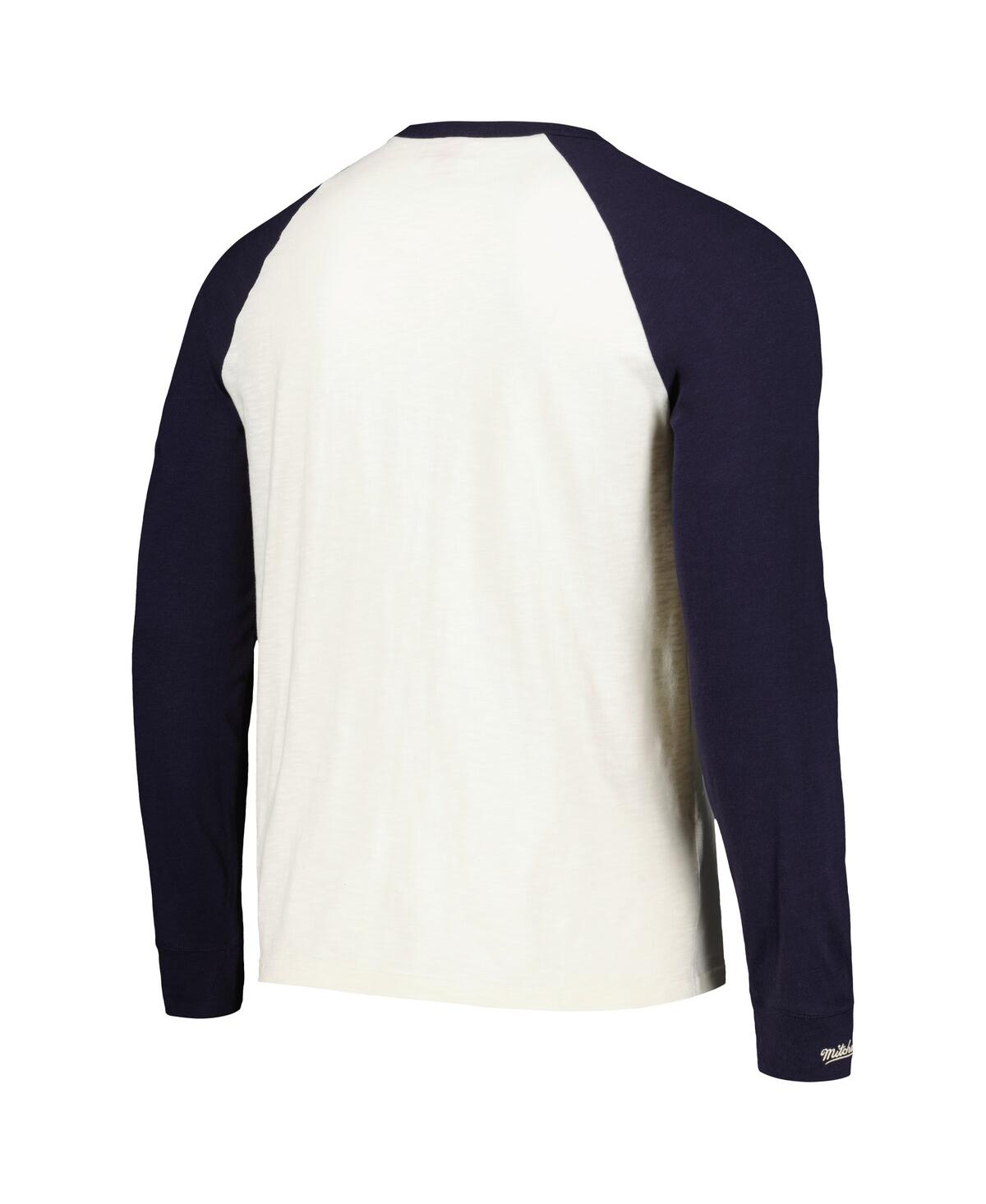 Mitchell & Ness Men's  Cream Seattle Kraken Legendary Slub Vintage-like Raglan Long Sleeve T-shirt In Cream
