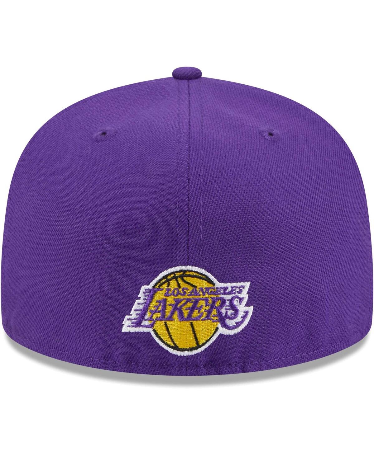 Shop New Era Men's  Purple Los Angeles Lakers Game Day Hollow Logo Mashup 59fifty Fitted Hat