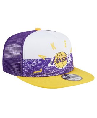 Men's Purple Los Angeles Lakers Arch A-Frame Trucker 9FIFTY Snapback&nbsp;Hat