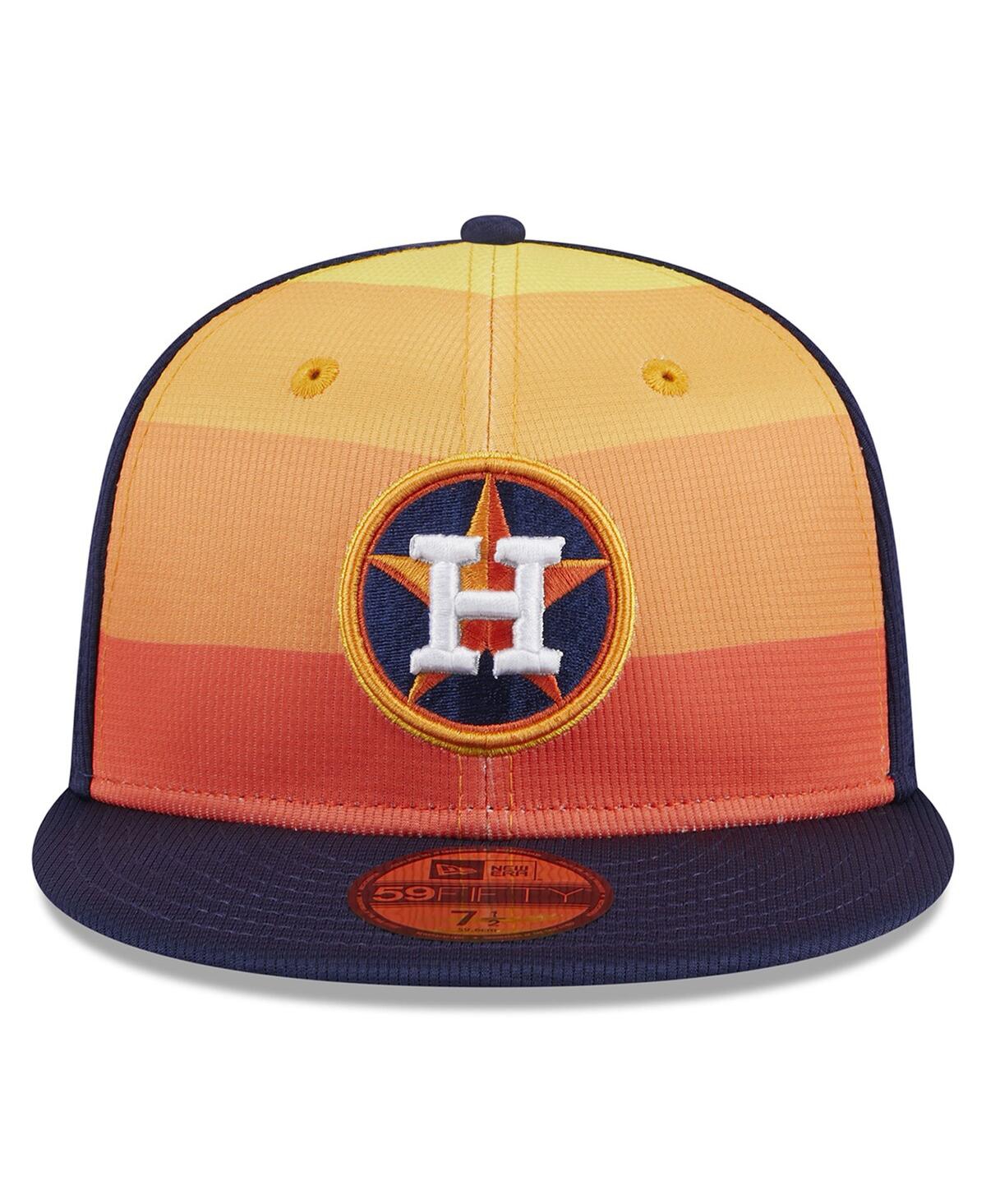 Shop New Era Men's  Orange Houston Astros 2024 Batting Practice 59fifty Fitted Hat