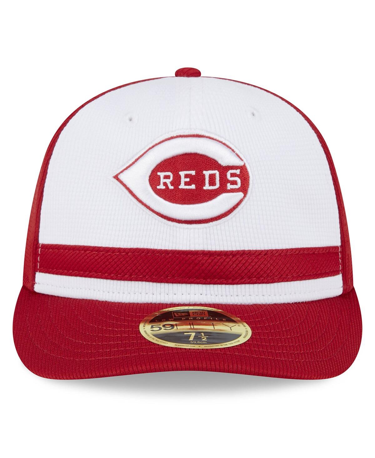 New Era White Cincinnati Reds 2024 Batting Practice Low Profile 59fifty Fitted Hat In White