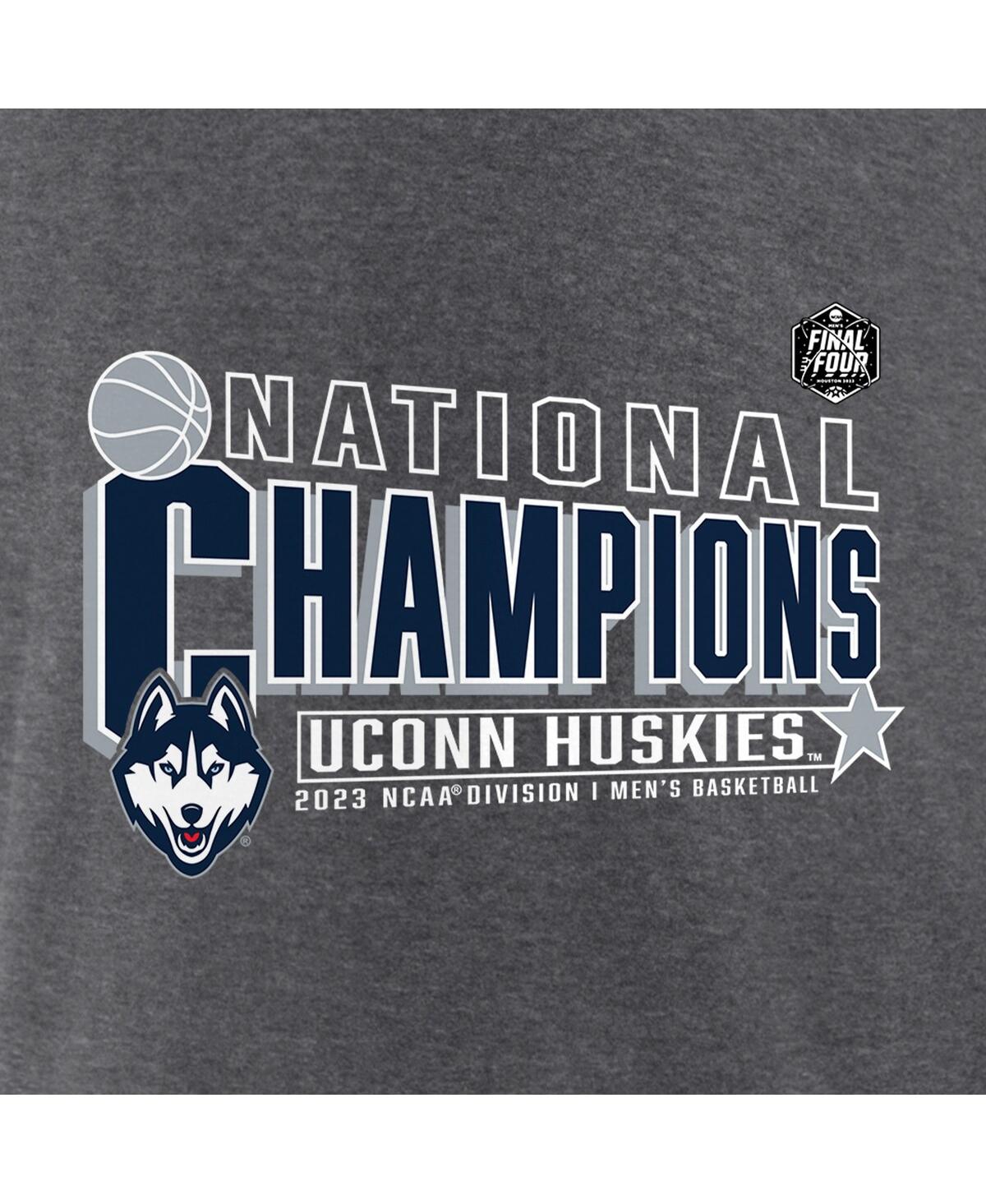 Men's FanaticsUConn Huskies 2023 Ncaa Men's Basketball National Champions Synthetic T-shirt - Heather Gray