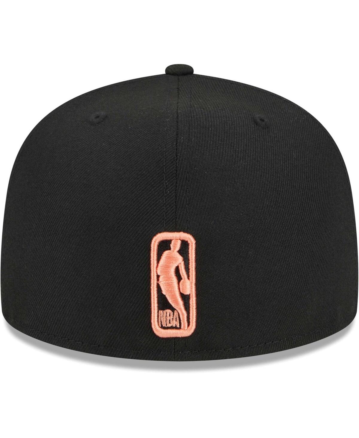 Shop New Era Men's  Black Miami Heat Floral Side 59fifty Fitted Hat