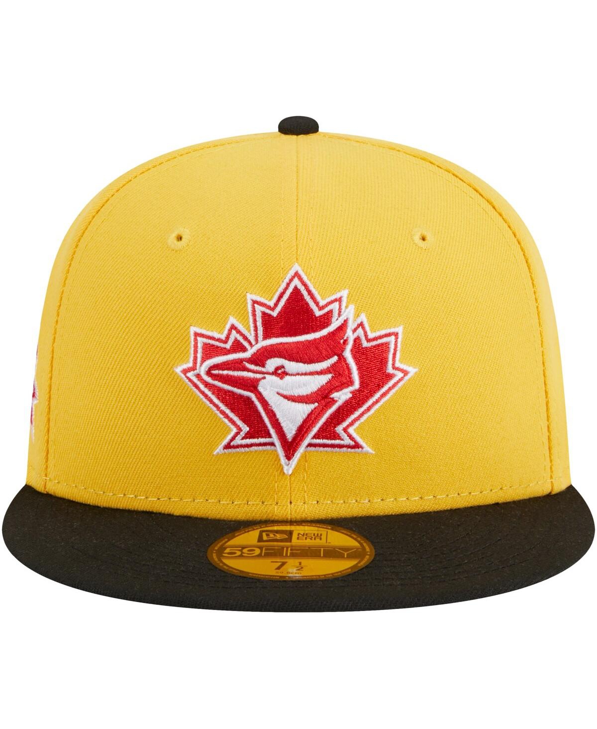 Shop New Era Men's  Yellow, Black Toronto Blue Jays Grilled 59fifty Fitted Hat In Yellow,black