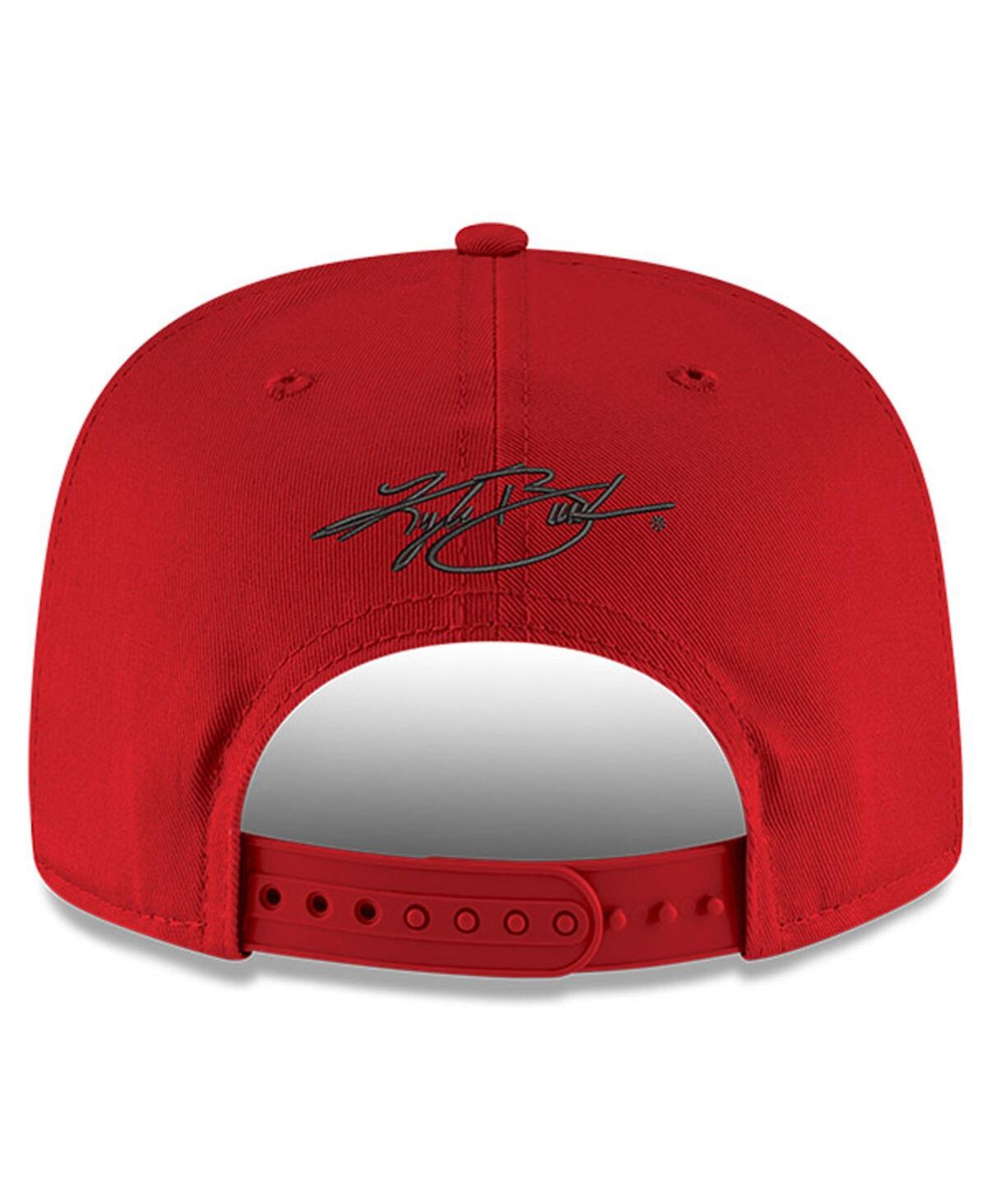 NEW ERA MEN'S NEW ERA SCARLET, BLACK KYLE BUSCH GOLFER SNAPBACK ADJUSTABLE HAT