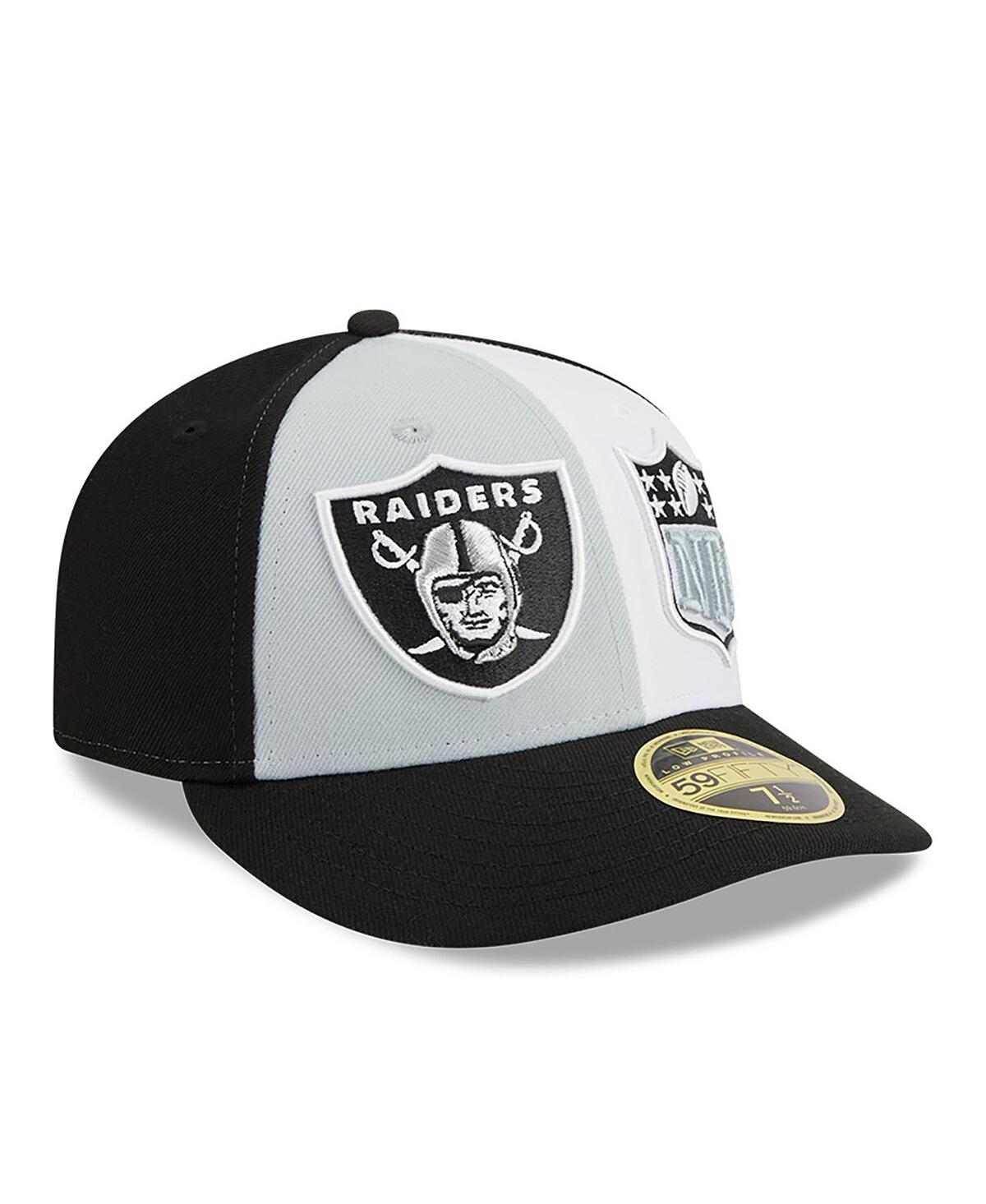Shop New Era Men's  Gray, Black Las Vegas Raiders 2023 Sideline Low Profile 59fifty Fitted Hat In Gray,black