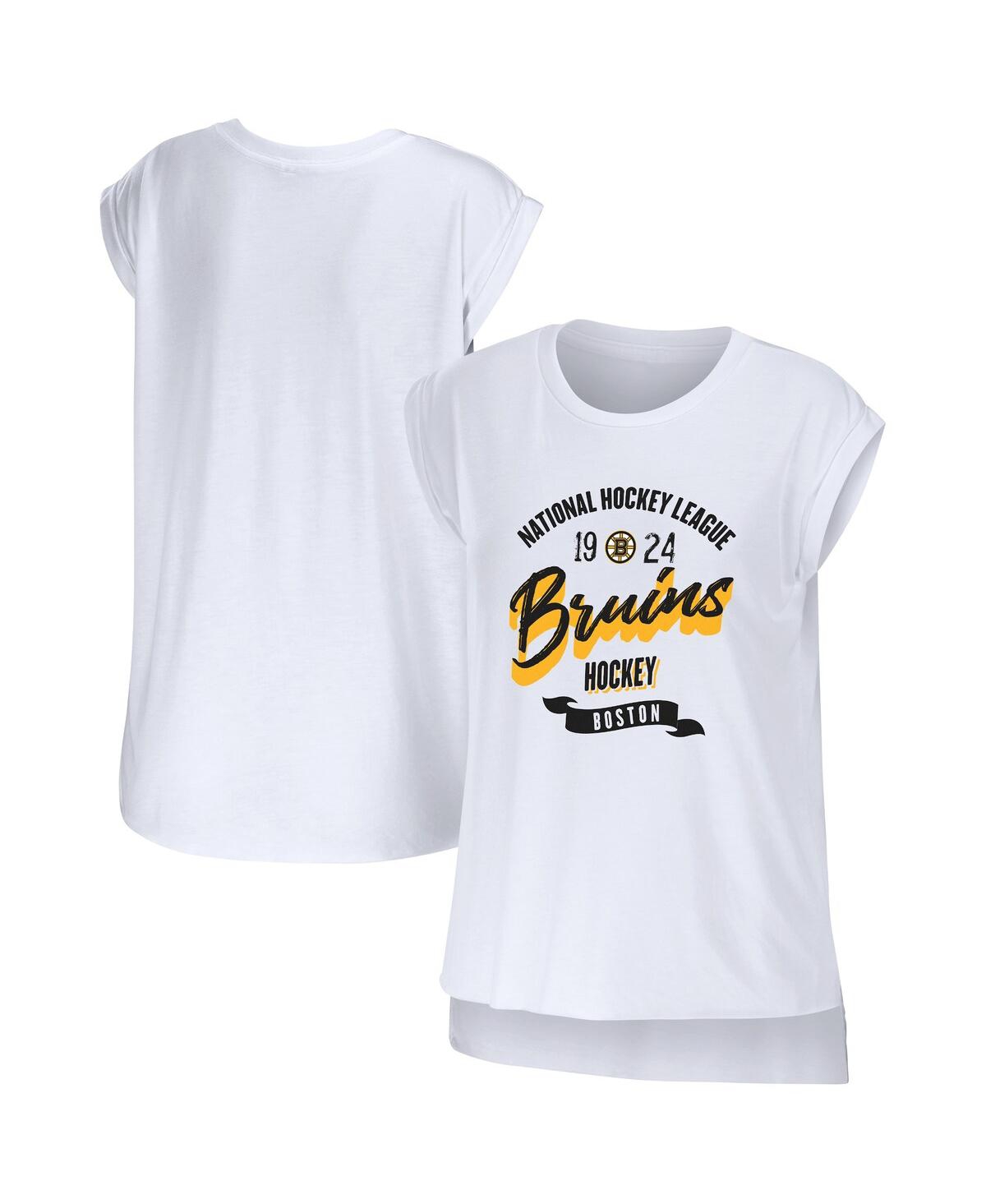 Shop Wear By Erin Andrews Women's  White Boston Bruins Domestic Tank Top