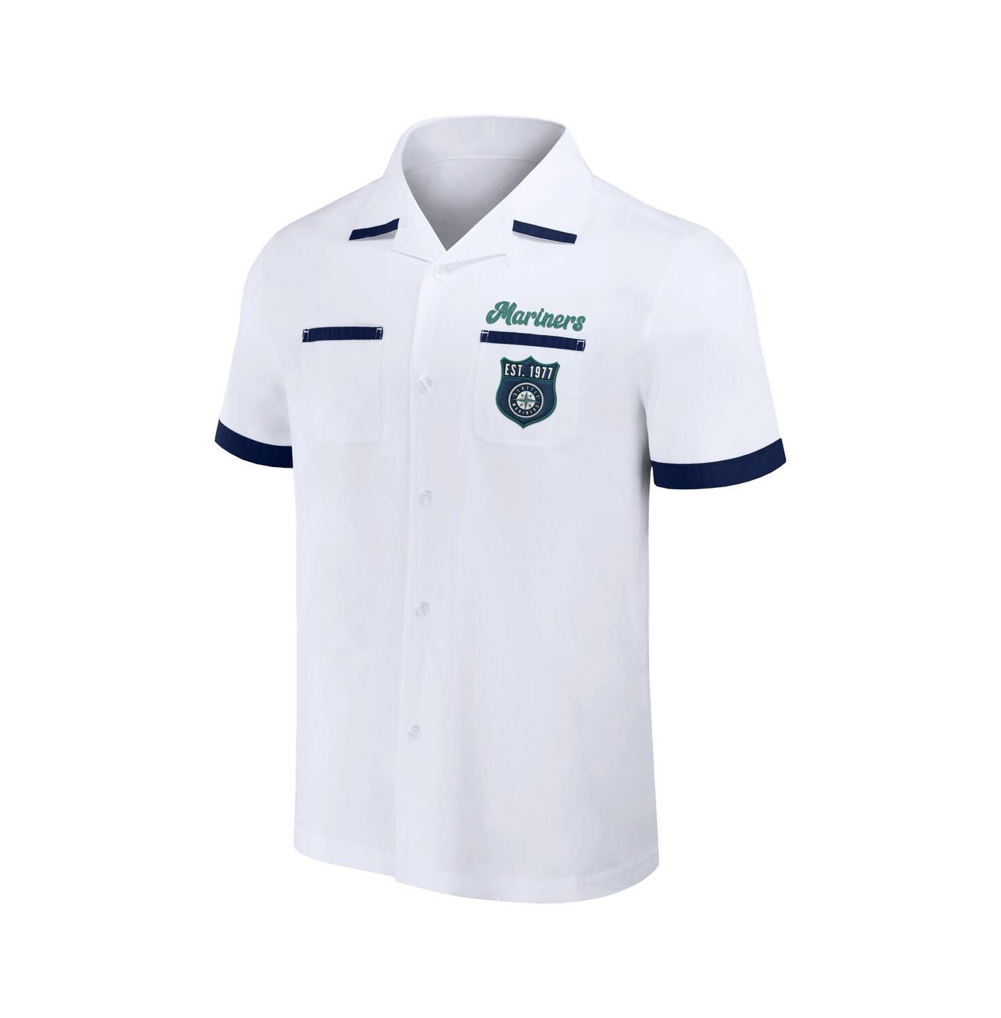 Мужская рубашка Fanatics Darius Rucker Collection By White Seattle Mariners Bowling Button-Up — фото 3