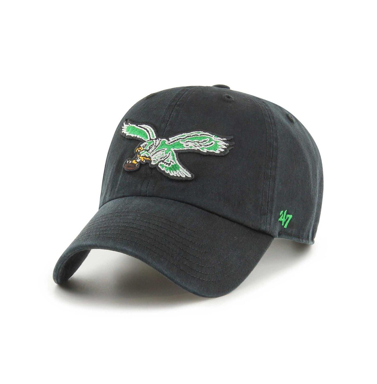 Мужская кепка '47 Brand Black Philadelphia Eagles Clean Up Legacy Adjustable Hat — фото 1