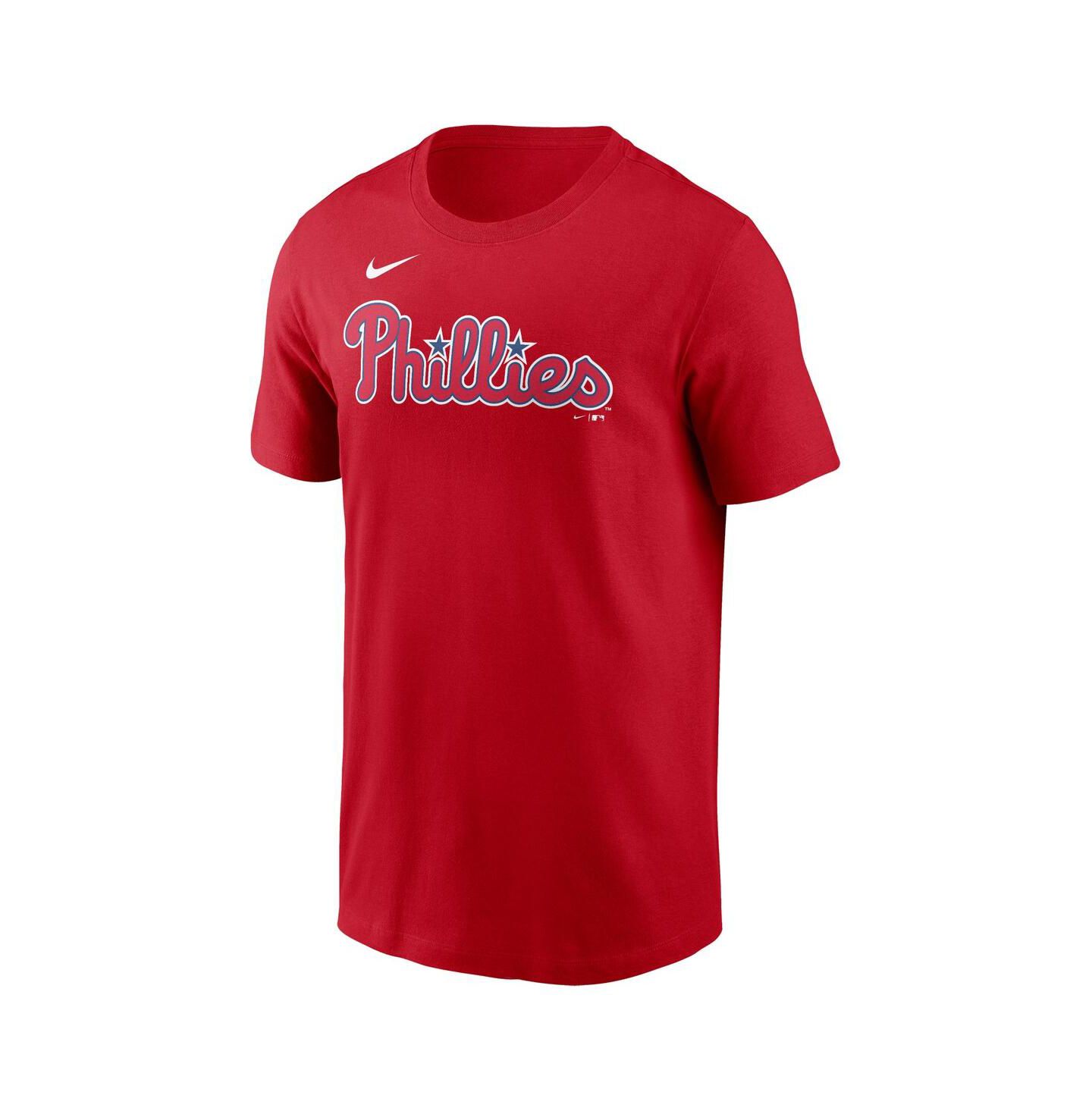Мужская футболка Nike Red Philadelphia Phillies Fuse Wordmark — фото 2
