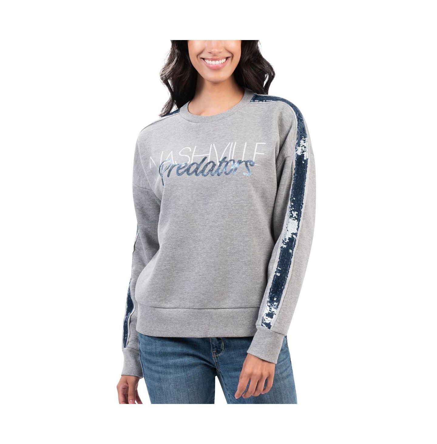 Женская толстовка G-III 4Her by Carl Banks Gray Nashville Predators Penalty Box Pullover — фото 1