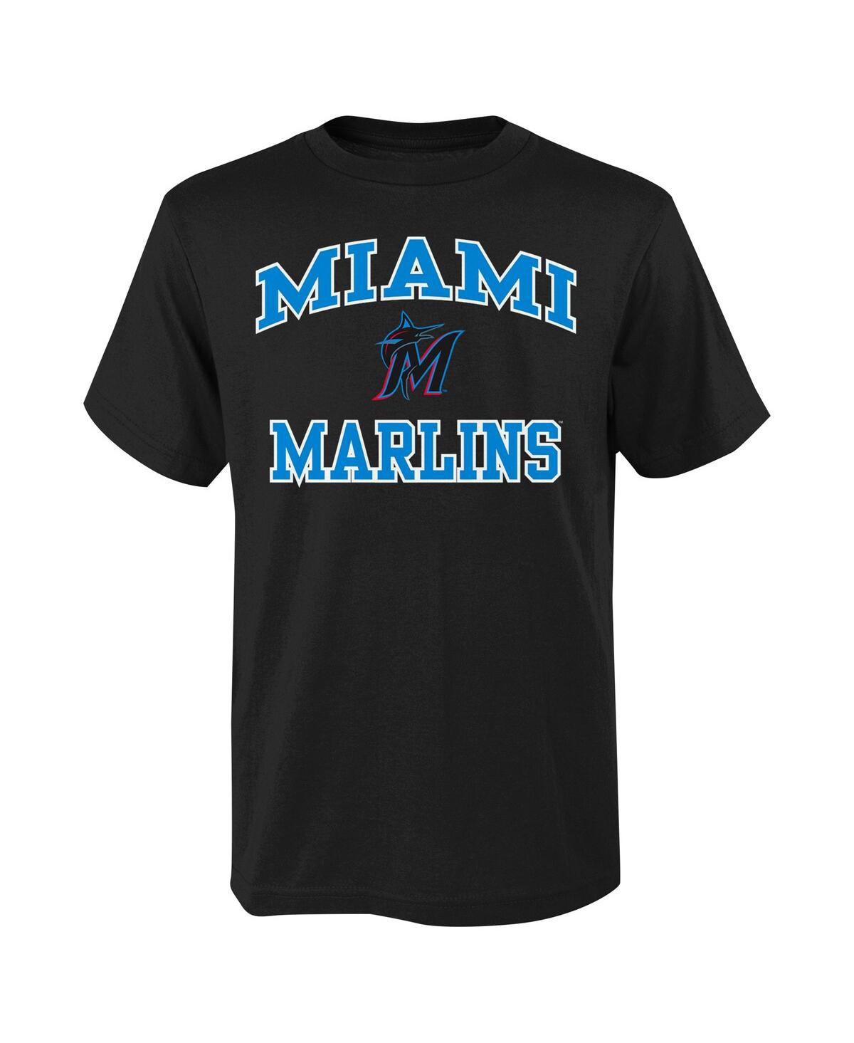 Outerstuff Kids' Big Boys  Black Miami Marlins Heart & Soul T-shirt
