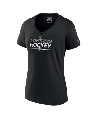 Women's Black Tampa Bay Lightning Alternate Wordmark V-Neck T-shirt