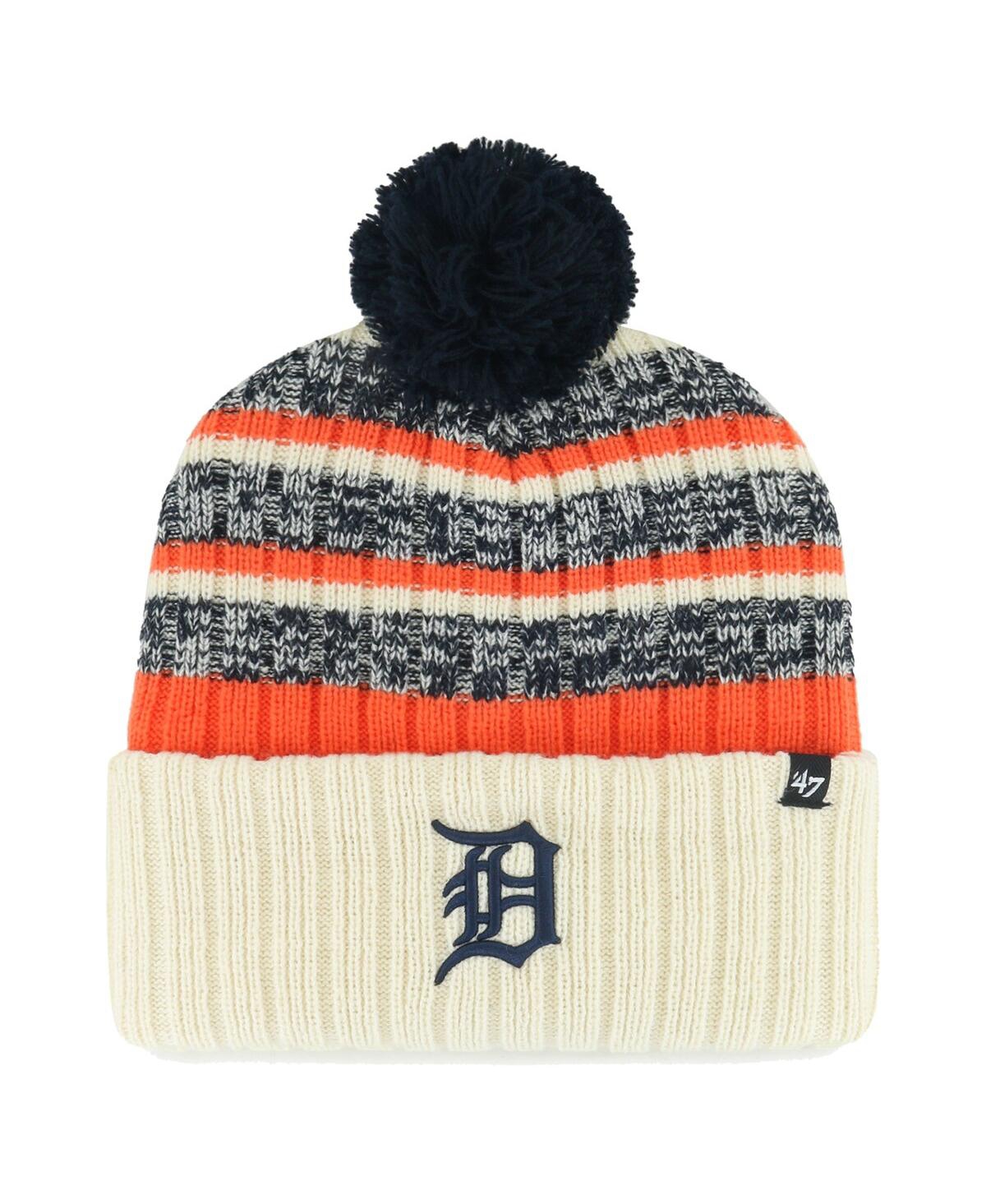 47 Brand Men's ' Natural Detroit Tigers Tavern Cuffed Knit Hat With Pom