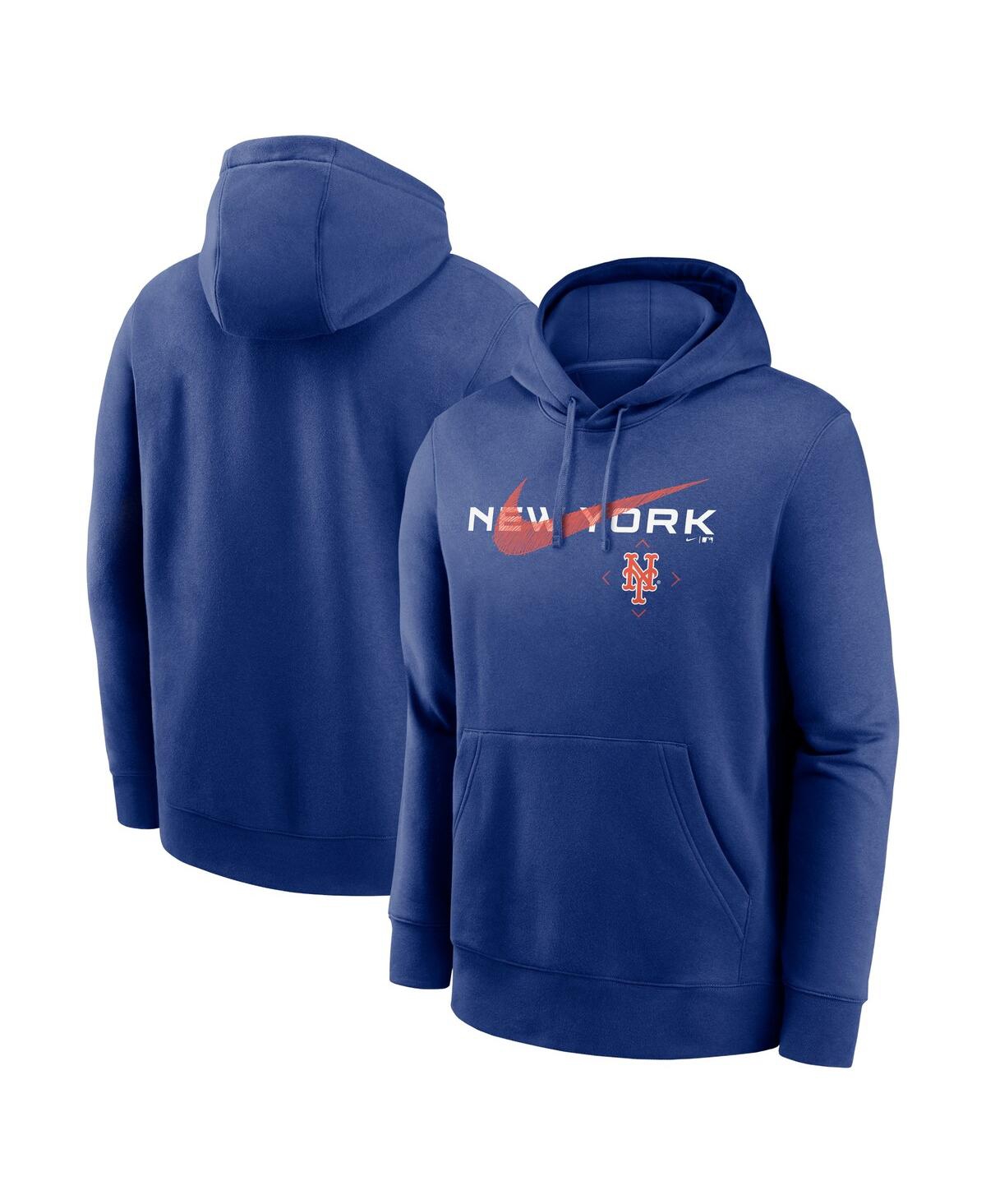 Shop Nike Men's  Royal New York Mets Swoosh Neighborhood Pullover Hoodie