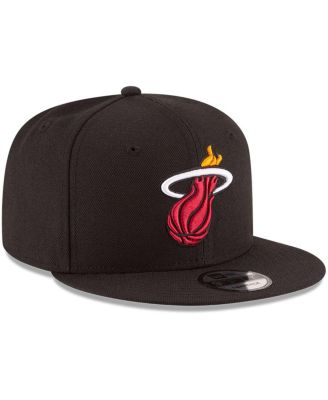 Men's Black Miami Heat Official Team Color 9FIFTY Snapback Hat