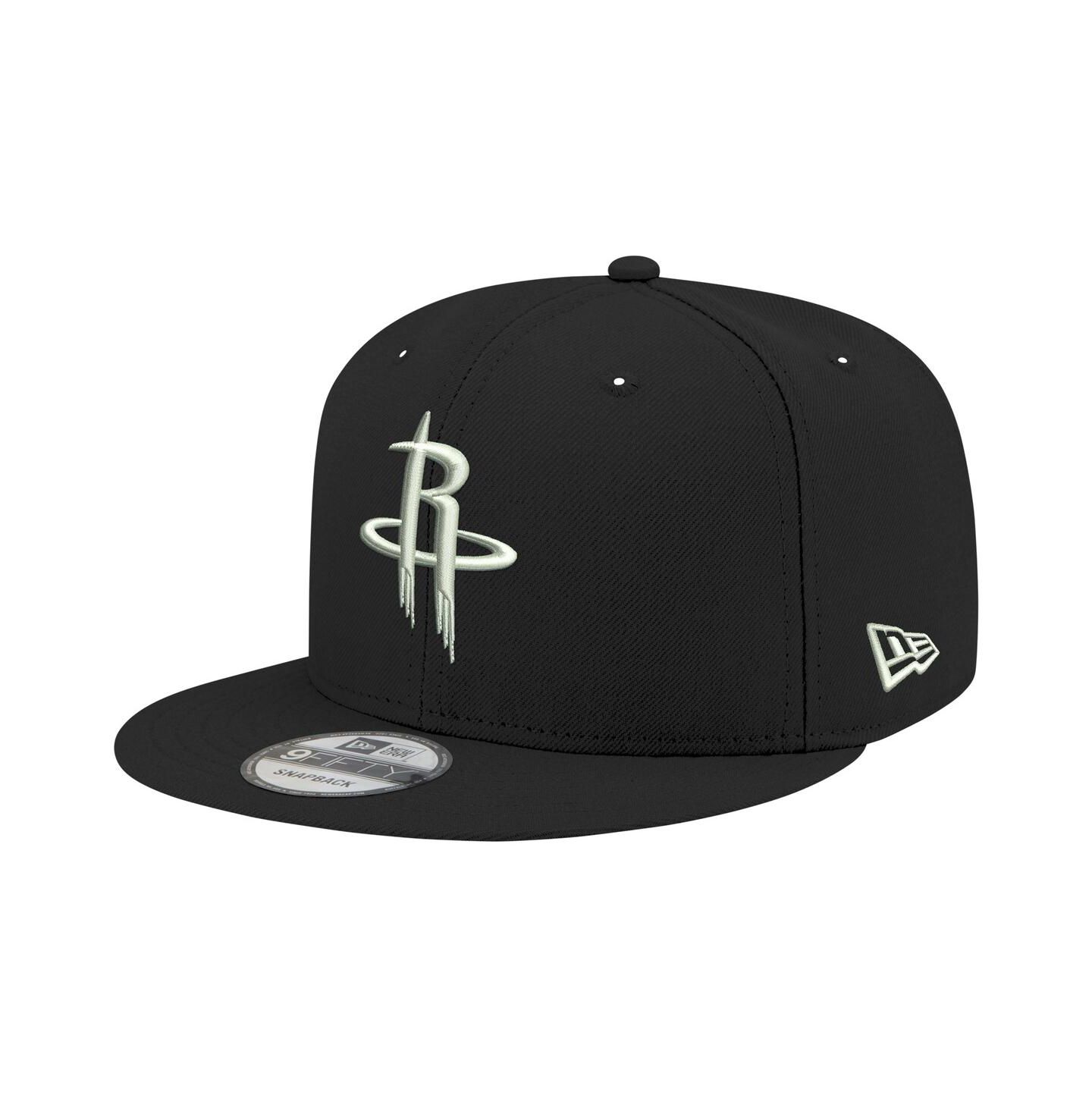 Мужская кепка New Era Houston Rockets Black and White 9FIFTY Snapback Hat — фото 1