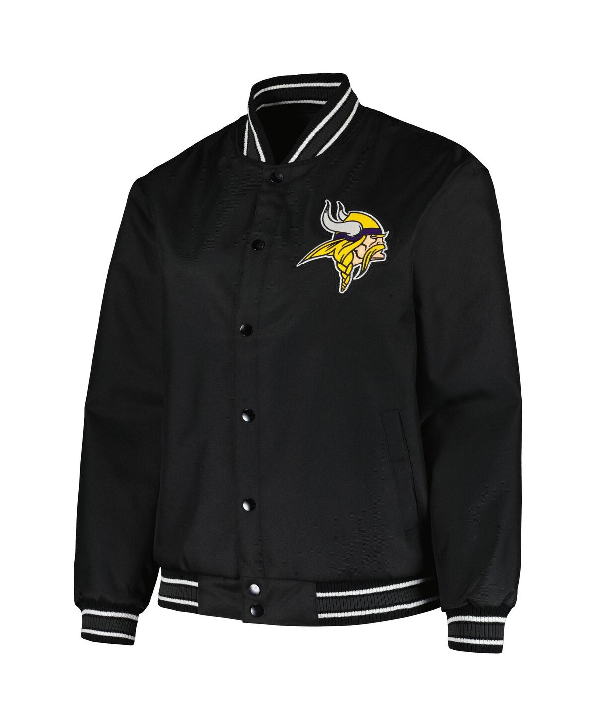 Shop Jh Design Women's  Black Minnesota Vikings Plus Size Full-snap Jacket