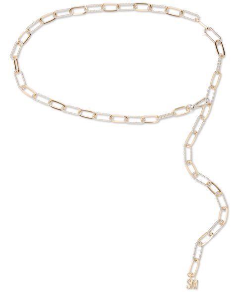 Женский ремень Steve Madden Two-Tone Paperclip Chain Belt, цвет: Золотой / Серебряный
