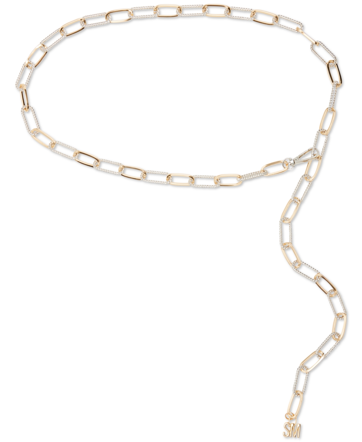 Women's Two-Tone Paperclip Chain Belt - Gold/silver