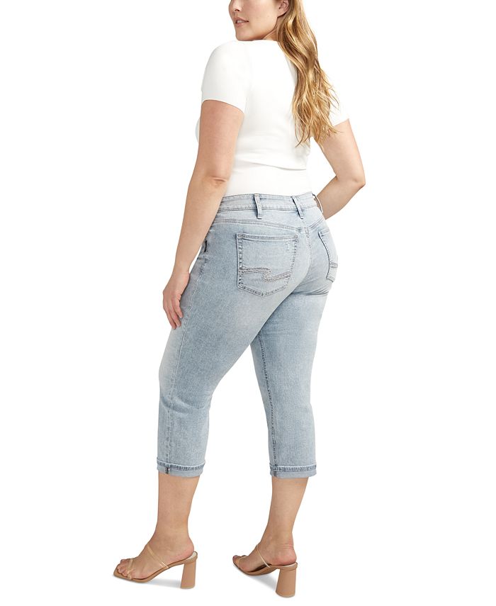 Silver Jeans Co. Plus Size Britt HighRise CurvyFit Capri Jeans Macy's